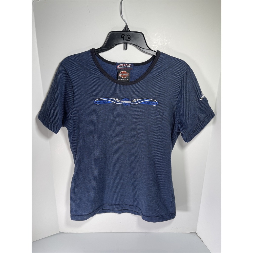 Harley-Davidson Women's Small Staff Style Blue‎ Shirt San Diego Milwaukee